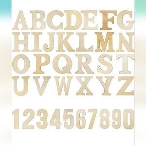 36 pieces 6" Wood Aphabet letter & Unfinished wooden numbers craft